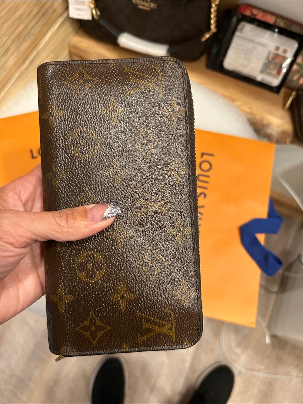 Louis Vuitton Brown Monogram Zip Wallet - Picture 4 of 7
